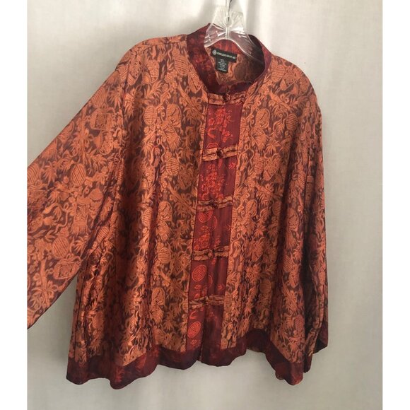 Endless Knot Wearable Art Top Silk Brocade Asian Inspired - Picture 4 of 7